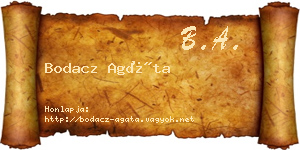 Bodacz Agáta névjegykártya